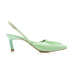 Ganni Ruched Leather Heels - 39